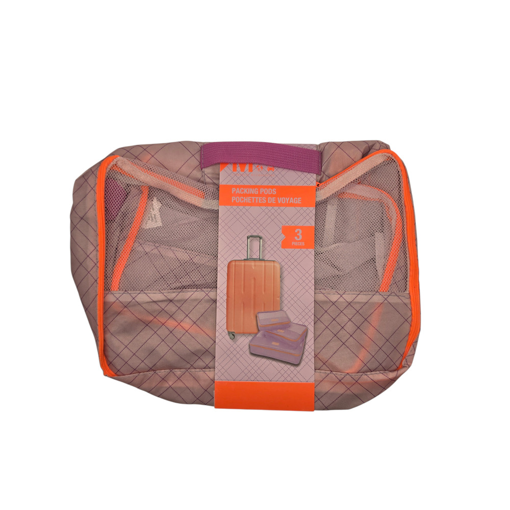 My Tagalongs Packing Pods 3 Piece Set Pink and Orange NWT